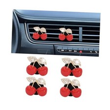 Bling Car Cherry Vent Clips, 4PCS Crystal Rhinestone Auto Air Conditioning