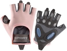Women Workout Gloves Fingerless Mesh Breathable Non Slip Gym Fitness Large