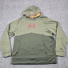 Under Armour Hoodie Mens Large Green UA Storm ColdGear Fleece Logo Pullover