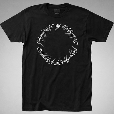 LotR One Ring inscription T Shirt gandalf sauron frodo aragorn tee towers king