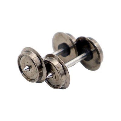 2er Set Metallräder für Spur HO Zug, Gleichstrom Radsatz für 1/87 Modell