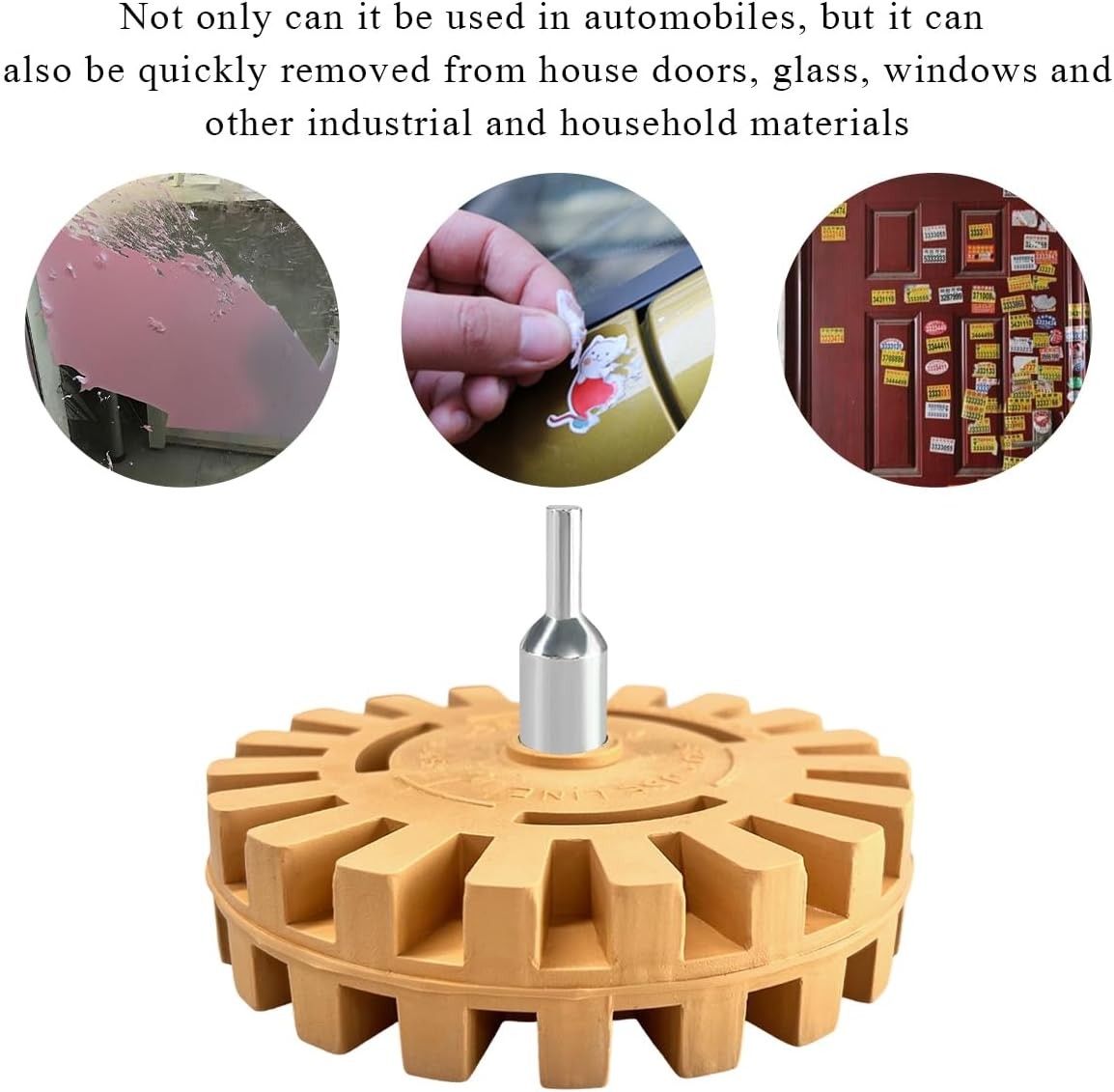 4" Decal Eraser Wheel Adhesive Remover Adapter Drill Removes Decal Vinyl Tape