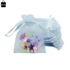100 Pcs 3x4 Inch Small Mesh Drawstring Bags for Jewelry Party Favors Candy