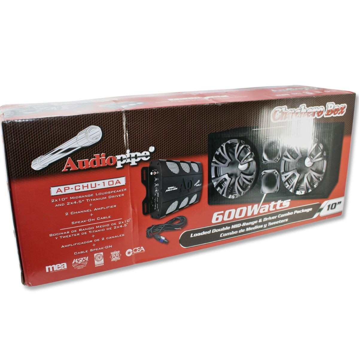 Audiopipe Loaded 10" 2x Mid-Range + 2x Driver Combo with 500W 2-Channel