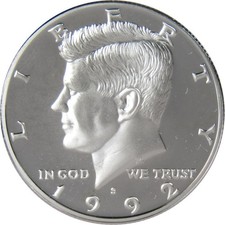 1992 S [SILVER PROOF] Kennedy Half Dollar Prices | Ungraded, NGC