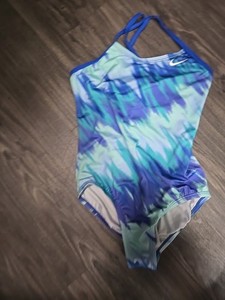 Nike Girls Blue Swimsuit One Piece Excellent Size 8 Worn Once
