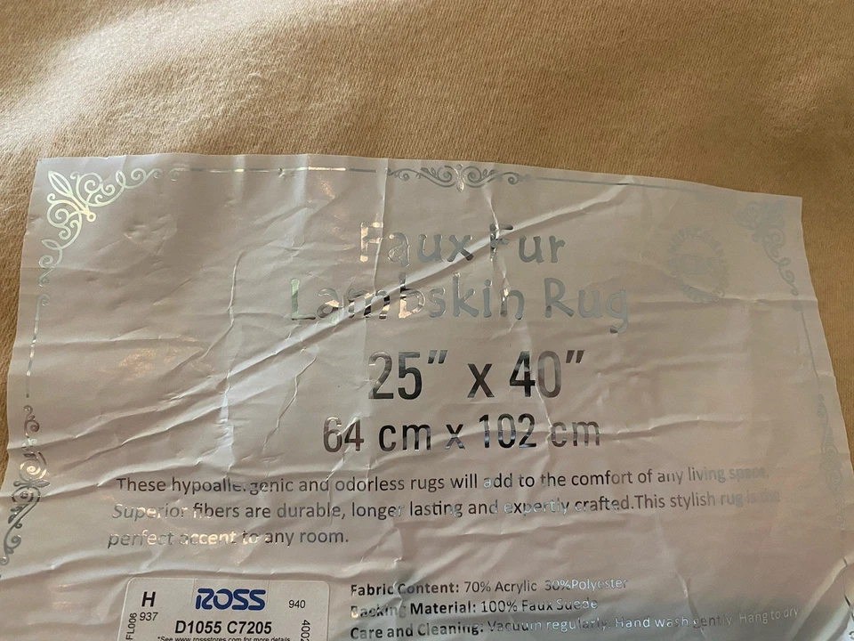 Alfombra de piel sintética gris decoración del hogar 25 x 40 Foto 2 de 3