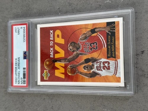 1992 Upper Deck Michael Jordan MVP #67 PSA 9 MINT Rare Cartoon Card - Alan Studt