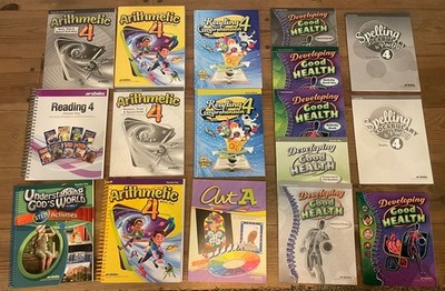 ABEKA 4th Grade Lot Teacher Keys, Quiz, Workbooks, Subjects Homeschool
