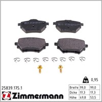 Zimmermann 25839.175.1 Bremsbelagsatz FüR Citroen Peugeot Opel Toyota DS C4 308