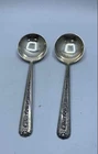 Towle Sterling Silver 6 3/8" Ornate Floral Handle Soup Spoon Set 2 pcs 75.1g