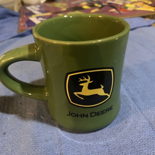 John Deere Mug Cup Coffee Diner Style Logo Licensed Product Green Double Sided - Picture 2 of 4