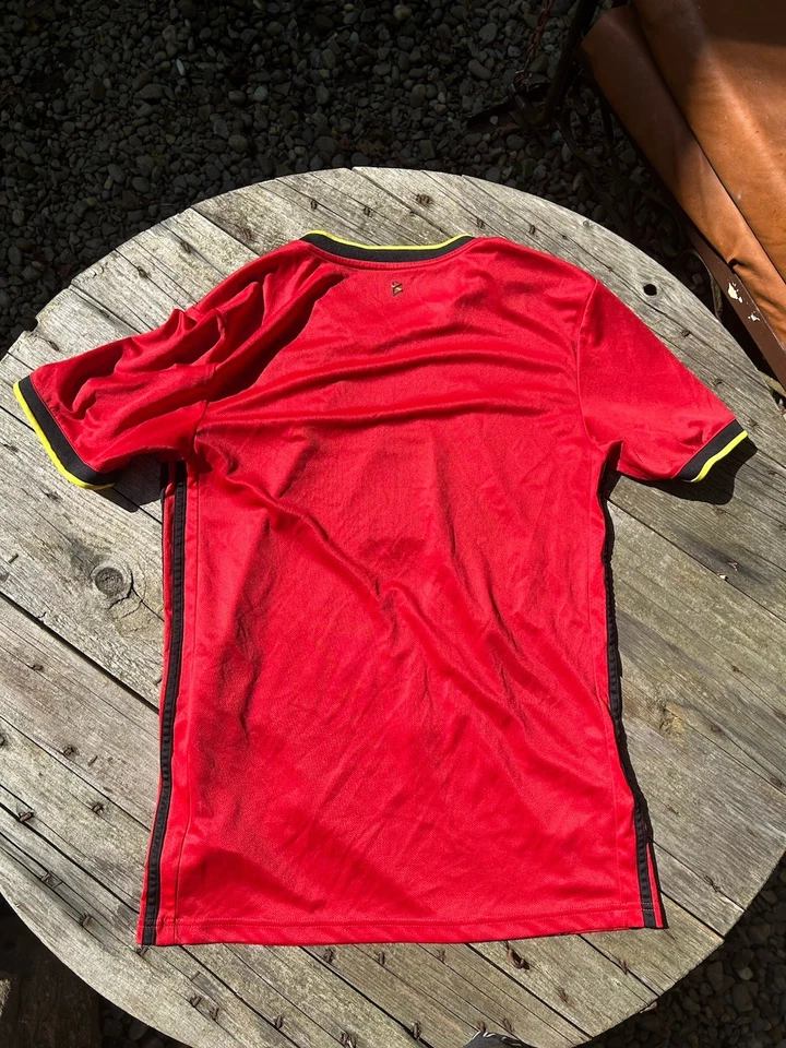 阿迪达斯比利时2020/21主场橄榄球球衣红色男式 — 第 4/4 张图片