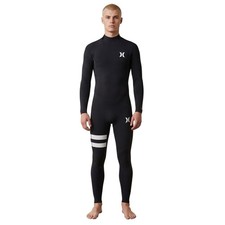 Hurley Mens Fusion 302 Chest Zip Wetsuit UPF 50 3, 2 mm Long Sleeve Black LTall