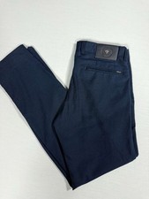 Versace Dress Pants Slacks Luxury Patterned Design Blue Slim Fit Men's Sz. 30x34