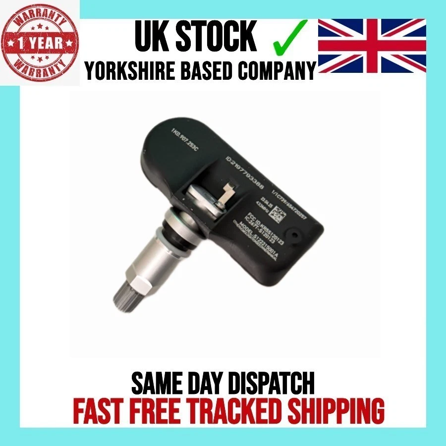 4X TPMS 433 MHz SENSOR DE PRESIÓN DE NEUMÁTICOS PARA VOLKSWAGEN CC 2009-2011 1K0907253C Foto 4 de 4