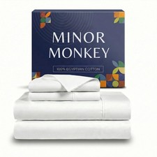 100 Egyptian Cotton Cal King Sheets - 1000 Thread Count White Bed Sheets for Ca