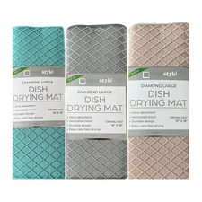 Dish Drying Mat 15"x20" Microfiber Absorbent Kitchen Home Dishes Towel Drainer