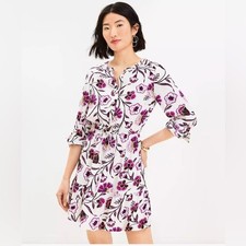 NWT Loft Botanical Women S Dress Vacation Travel Workwear Casual Floral Fall