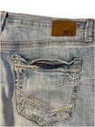 BKE Men's Light Blue Straight Denim Jeans 5-Pocket Solid Button Zip Pockets — photo 3