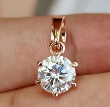 925 Silver 4 Ct Lab Diamond Round Cut Drop Pendant - Romantic Gift for Her