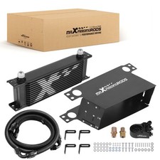 16 Row Transmission Engine Oil Cooler Kit Universal 10an Aluminum Hoses Black 16 Row Transmission Engine Oil Cooler Kit Universal 10an Aluminum Hoses Black