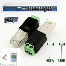 RJ45 Male to 485 2 Pin 4 5P Screw Terminal Adapter Connector Splitter CCTV DVR