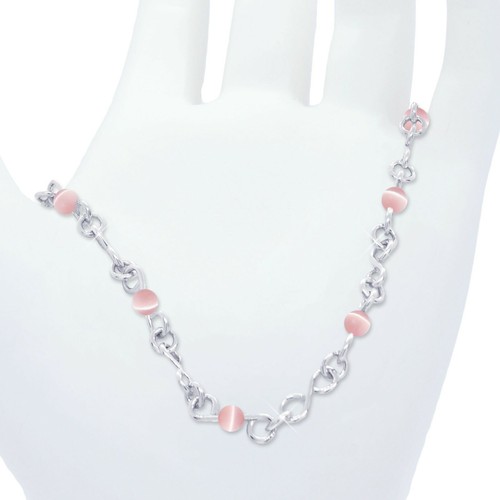 Bracelet Gold or Silver Customized Figure 8 with Gemstones, Pearls or Beads - Picture 4 of 5