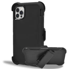 Black For Apple iPhone 13 13 Pro Max Defender Case with Belt Clip Fits Otterbox