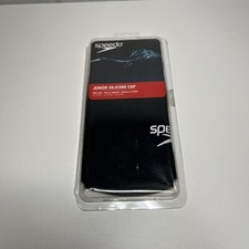 NEW in PKG Speedo Junior Silicone Swim Cap One Size Silicone Black