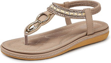Elegant Women's Summer Sandals: Comfortable Bohemian T-Strap Flats