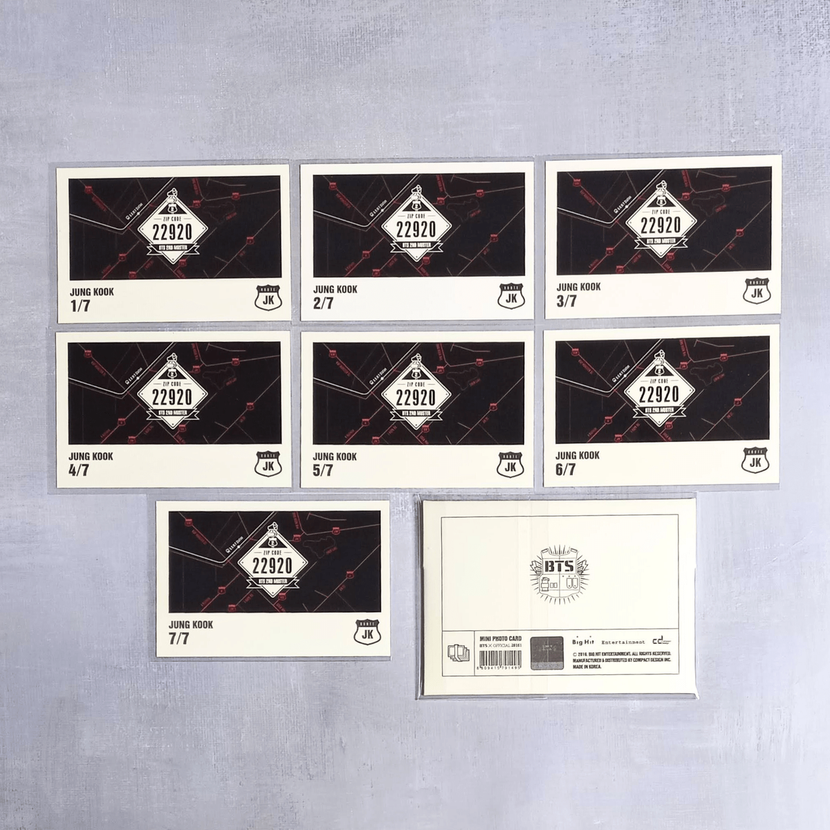 BTS 2nd Muster ZIP CODE 22920 Official Mini Photo Card BTS 2nd Muster ZIP CODE 22920 Official Mini Photo Card