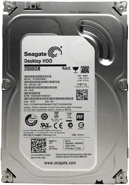 GCSUPERMARKET Seagate Barracuda 2TB ST2000DM001 7200 RPM 64MB SATA3 6Gb/s 3.5" Hard Disk Drive