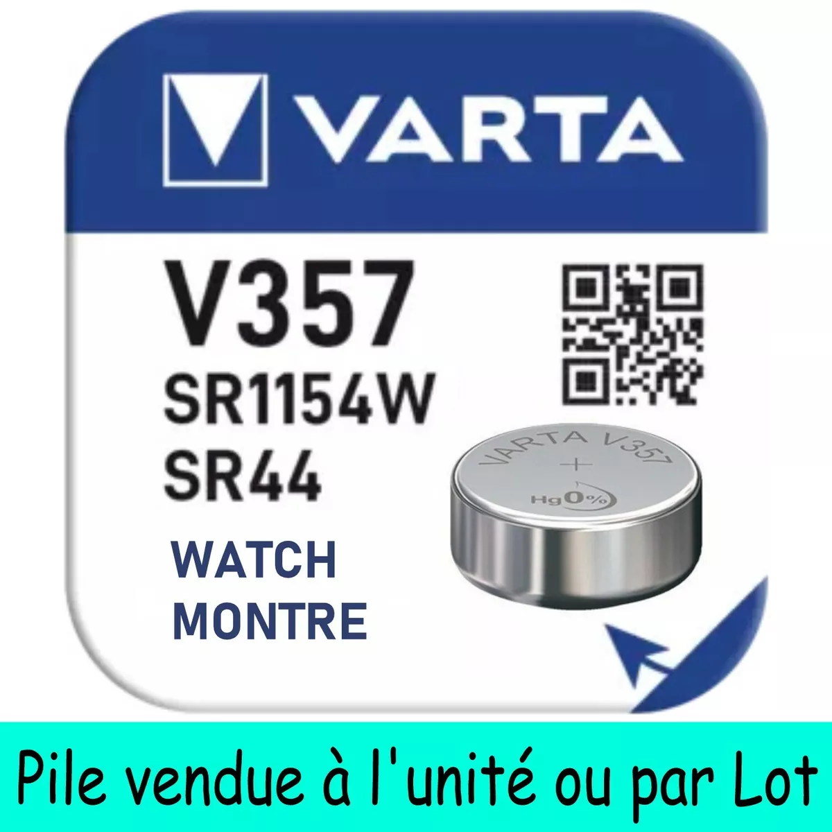 Pile bouton spéciale pour montre : V396 SR59 SR726W Oxyde d'Argent 1,55V 25  mAh