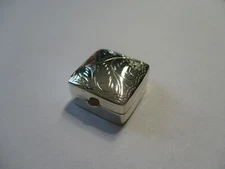 Small square shape sterling silver pill box soild 925 engraved on top 3/4 inch 