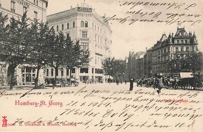 000007) AK 1904 Hamburg St. Georg Steinthorplatz gelaufen