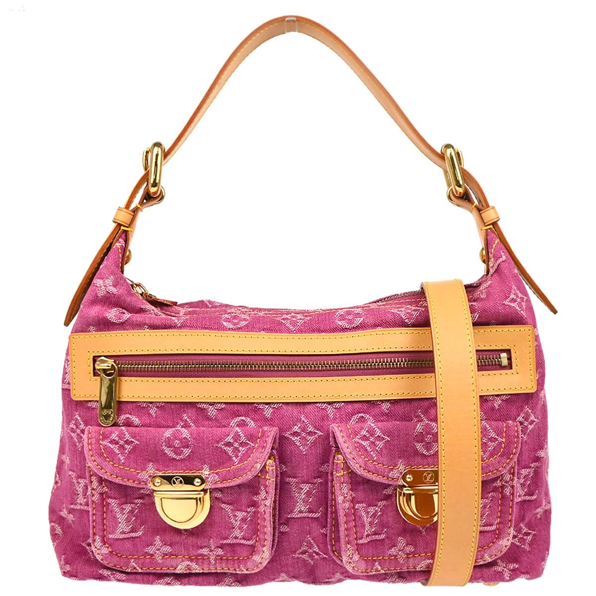 Louis Vuitton ノエフルMM ショルダーバッグデニムピンク Louis Vuitton ノエフルMM ショルダーバッグデニムピンク