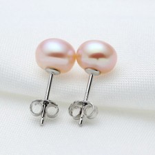 Women Freshwater Pearl Earrings Stud Girls Birthday Valentine Day's Party Gifts