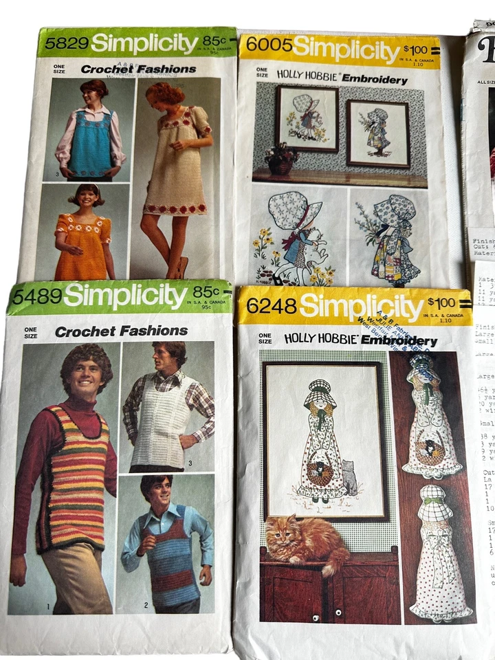 Lot 11 Simplicity Crochet Macrame Embroidery Patterns Vintage DIY Crafts - Image 2 of 4