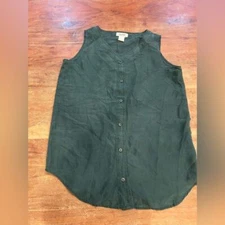 Vintage Sostanza 100% Silk women's green top size small