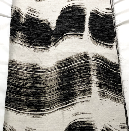 Two-Piece Fabric Bundle - Grey with Shimmer and Black/Gold Pattern - Picture 5 of 7