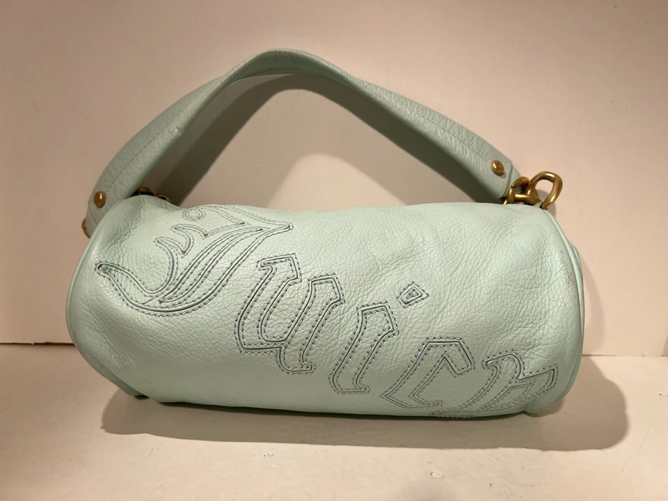 Vintage Juicy Couture Y2K Turquoise Leather Barrel handbag Great Condition Rare - Image 2 of 4
