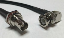 BNC Male Angle to BNC Female Bulkhead RFC195 Coax Cable Pick Length HAM WIFI USA