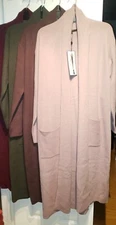 Max Sport Long Maxi Open Front Knit Sweater Duster Cardigan Coatigan YOU CHOOSE