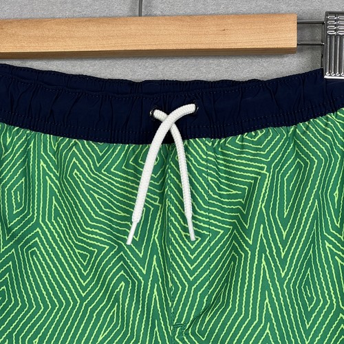 Lands End Swim Boys Large 14-16 Green Blue Board Short 8.5" Lined Beach Trunks - Picture 5 of 10