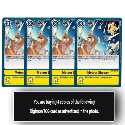 Meteor Shower Common BT5-098 C Digimon TCG Card Playset Yellow