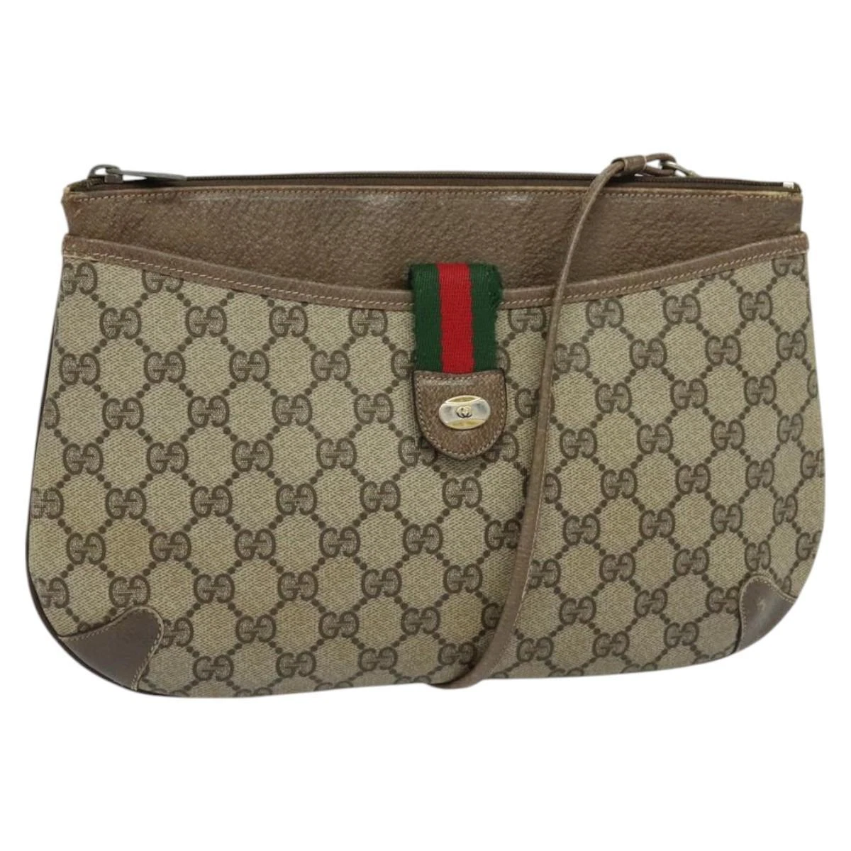 Sac GUCCI GG Supreme Web Sherry Line PVC beige or 904 02 026 authentique ki5611