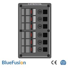 12V/24V Alluminio Barca Interruttore Pannello 6 Interruttore,IP65 Grado -