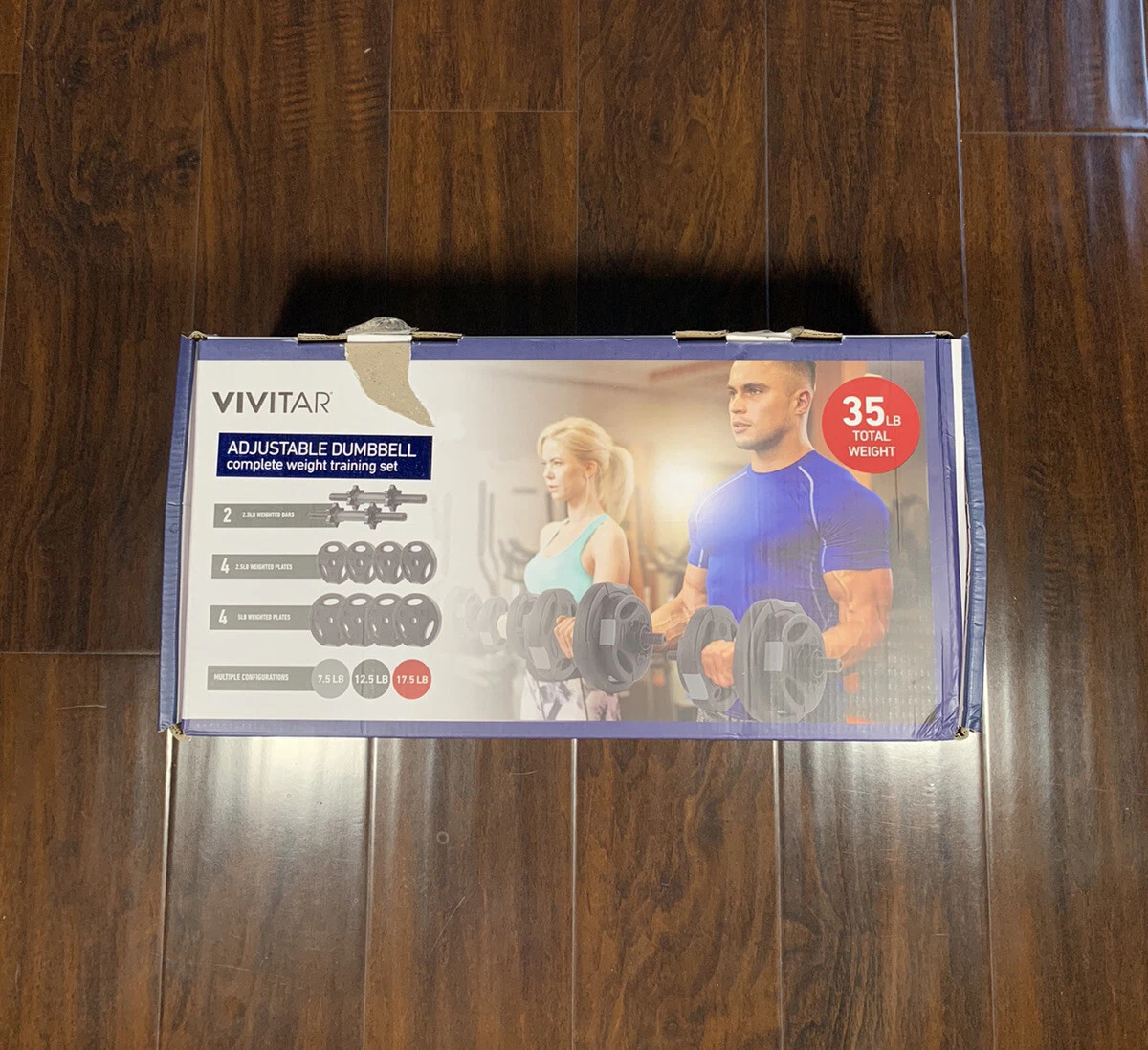 VIVITAR Adjustable Dumbbells Set 35lbs Total Weight Gym Workout *NEW* FAST SHIP