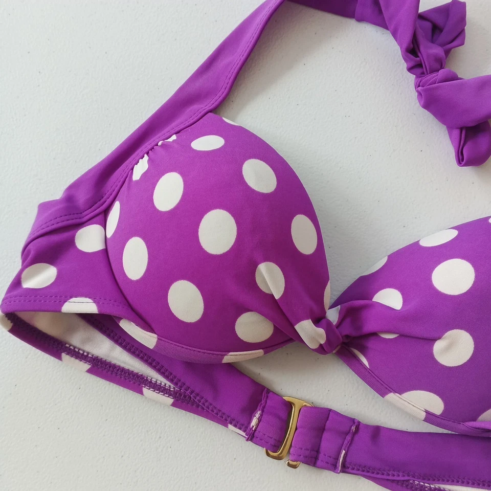 Sujetador MUDD a lunares para mujer talla XS (0-2) cuello halter Foto 2 de 4